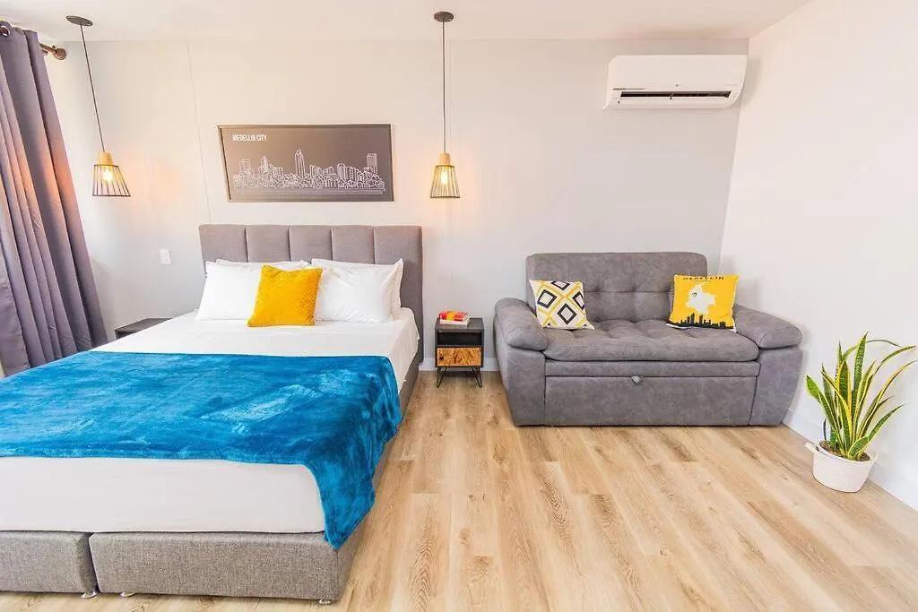 Apartment Poblado, Modern Studio, Coworking, A/C, Gym 1411 Medellin Colombia