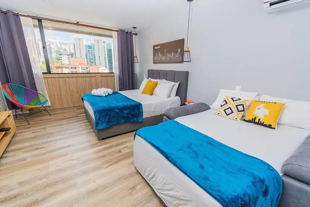 Poblado, Modern Studio, Coworking, A/C, Gym 1411 Medellin Apartment